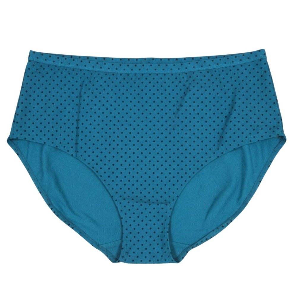 NWT TERRA & SKY Teal w/Black Polka Dot TUMMY CONTROL Swim Bikini BOTTOMS Sz 3X